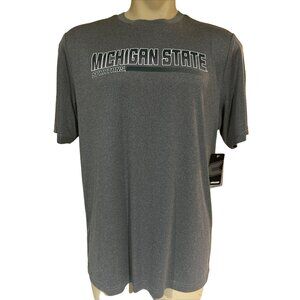 Michigan State Spartans Gray Performance Athletic Shirt Colosseum Large New